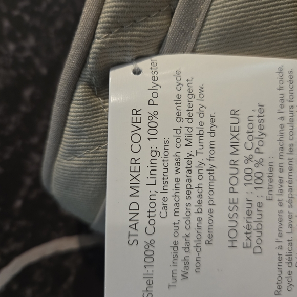 NWT KitchenAid Mixer Cover in Cream Color. Super Nice Quilted With Zipper. - Picture 4 of 5